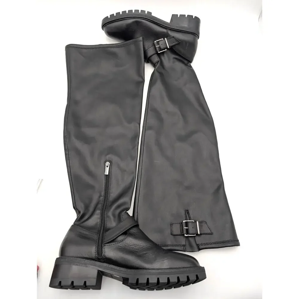 Vince Camuto Abrila Tall Over the Knee Boots Women's Black Size US10M EU41.5